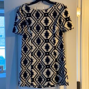 Aztec Print Shift Dress